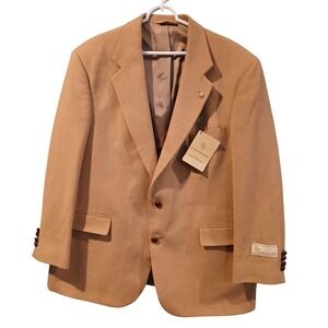 SOLD SOLD  Mens Camel Hair Blazer Jacket Tan Single Breasted Classic Fit